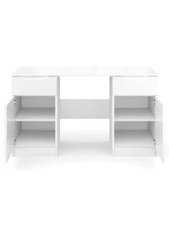 One Call Bilbao Ready Assembled High Gloss Desk - White -Oleu Furniture Shop MUDPR SQ4 0000000559 WHITE GLOSS SLd