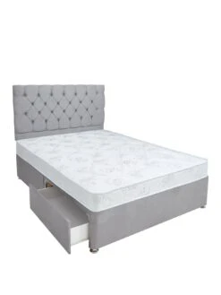 Airsprung New Victoria Essentials Quilt Divan With Storage Options -Oleu Furniture Shop MXGQG SQ2 0000000005 GREY SLf