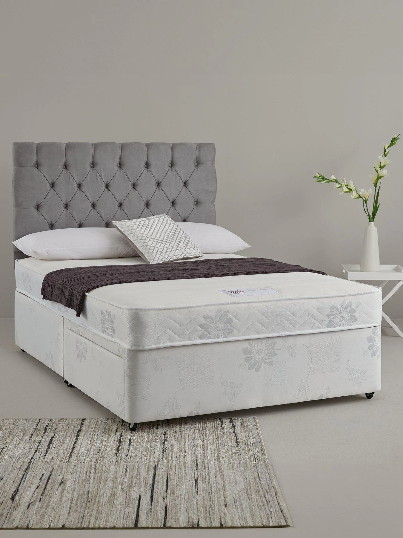 Airsprung New Astbury Memory Divan With Storage Options - White 3 Airsprung New Astbury Memory Divan With Storage Options - White