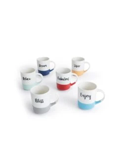 WATERSIDE Dipped Glaze Slogan Mugs – Set Of 6 8 WATERSIDE Dipped Glaze Slogan Mugs – Set Of 6 -Oleu Furniture Shop MY76W SQ3 0000000099 N A SLd1