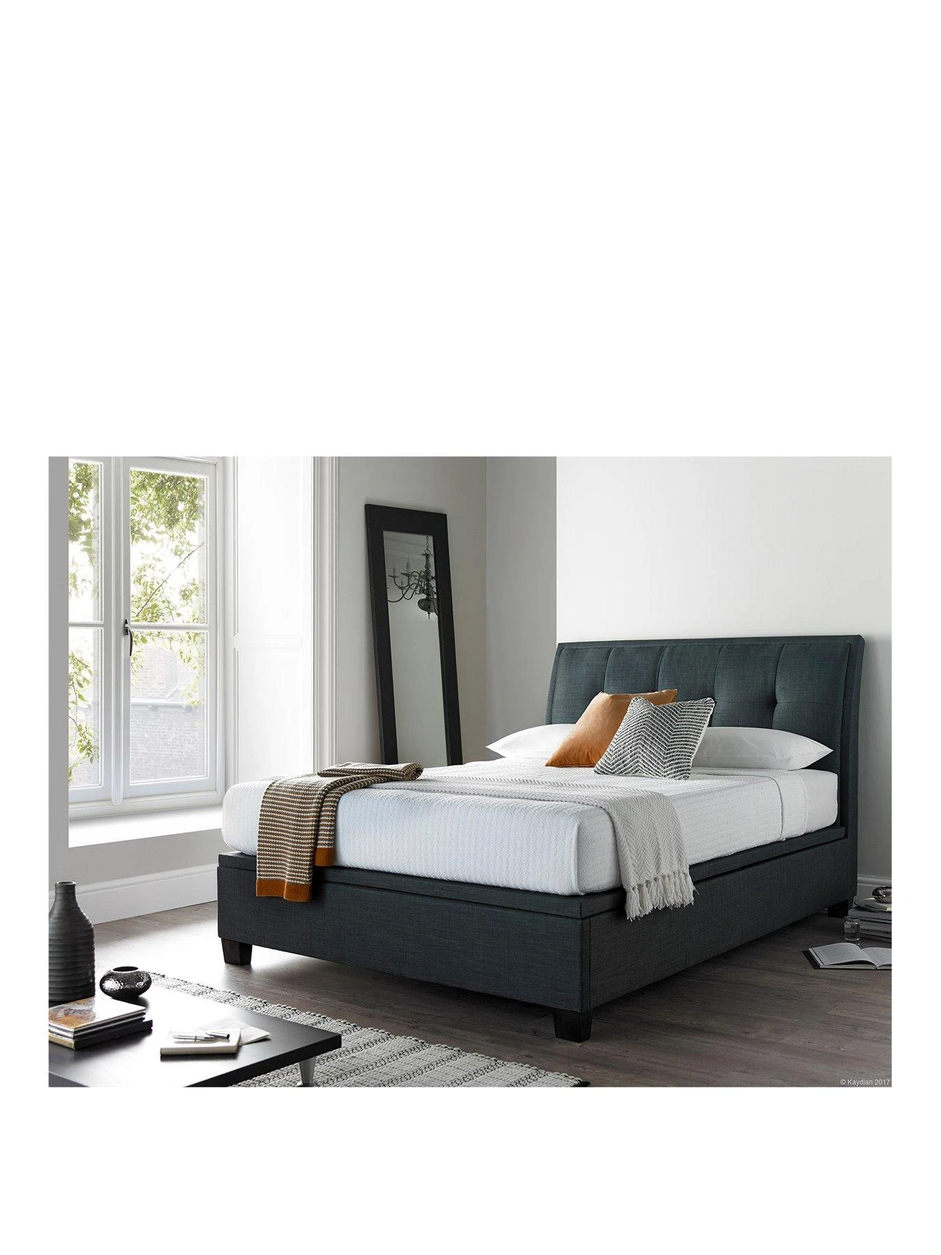 Very Home Livingstone Fabric Ottoman Storage Bed Frame With Mattress Options (Buy And SAVE!) - Slate, Oatmeal 4 Very Home Livingstone Fabric Ottoman Storage Bed Frame With Mattress Options (Buy And SAVE!) - Slate, Oatmeal - Image 2