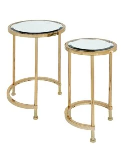 Michelle Keegan Home Aruba Nest Of Lamp Tables -Oleu Furniture Shop N33RM SQ3 0000000036 GOLD SLa