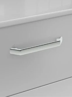 One Call Sanford Ready Assembled High Gloss Narrow 5 Drawer Chest -Oleu Furniture Shop N34AV SQ5 0000013154 DARK GREY GLOSS SLd1