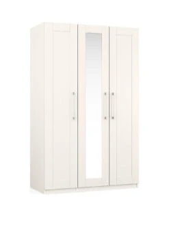 One Call Frodsham Part Assembled 3 Door Wardrobe -Oleu Furniture Shop N34C6 SQ3 0000000013 WHITE SLa