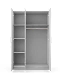 One Call Sanford Part Assembled 3 Door High Gloss Mirrored Wardrobe -Oleu Furniture Shop N34CD SQ4 0000013154 DARK GREY GLOSS SLd