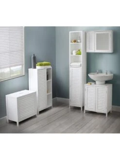 Lloyd Pascal Atlanta Tallboy Bathroom Storage Unit -Oleu Furniture Shop NAHYL SQ4 0000000013 WHITE SLd