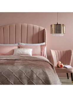 Michelle Keegan Home Sabina Fabric Padded Headboard -Oleu Furniture Shop NDACL SQ2 0000000063 PINK RSr1