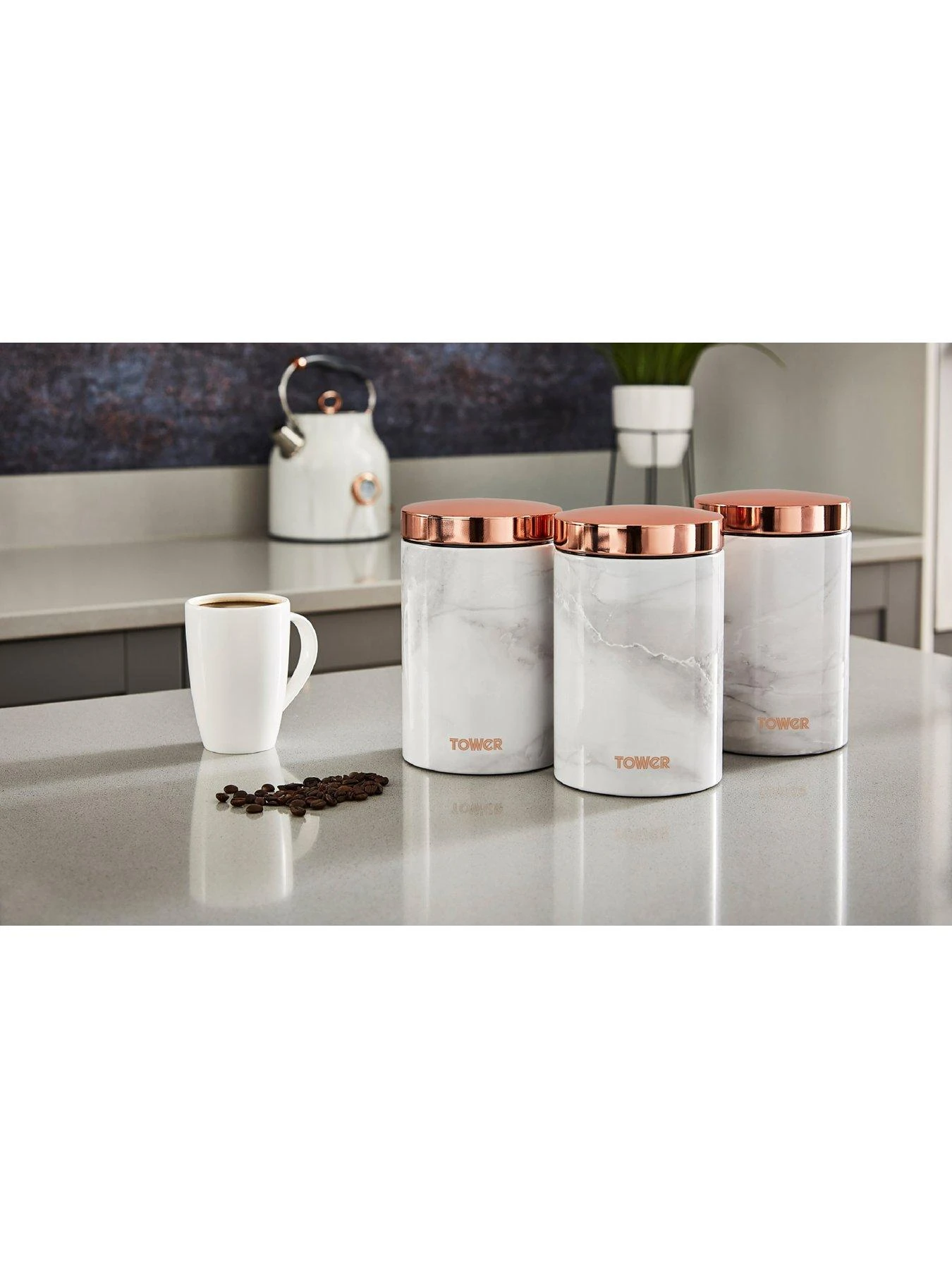 Tower Marble Rose Gold Edition Canisters – Set Of 3 5 Tower Marble Rose Gold Edition Canisters – Set Of 3 - Image 3