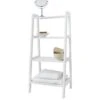 Lloyd Pascal Portland 4 Tier Bathroom Shelving Unit - White -Oleu Furniture Shop NREUN SQ1 0000000013 WHITE SLf