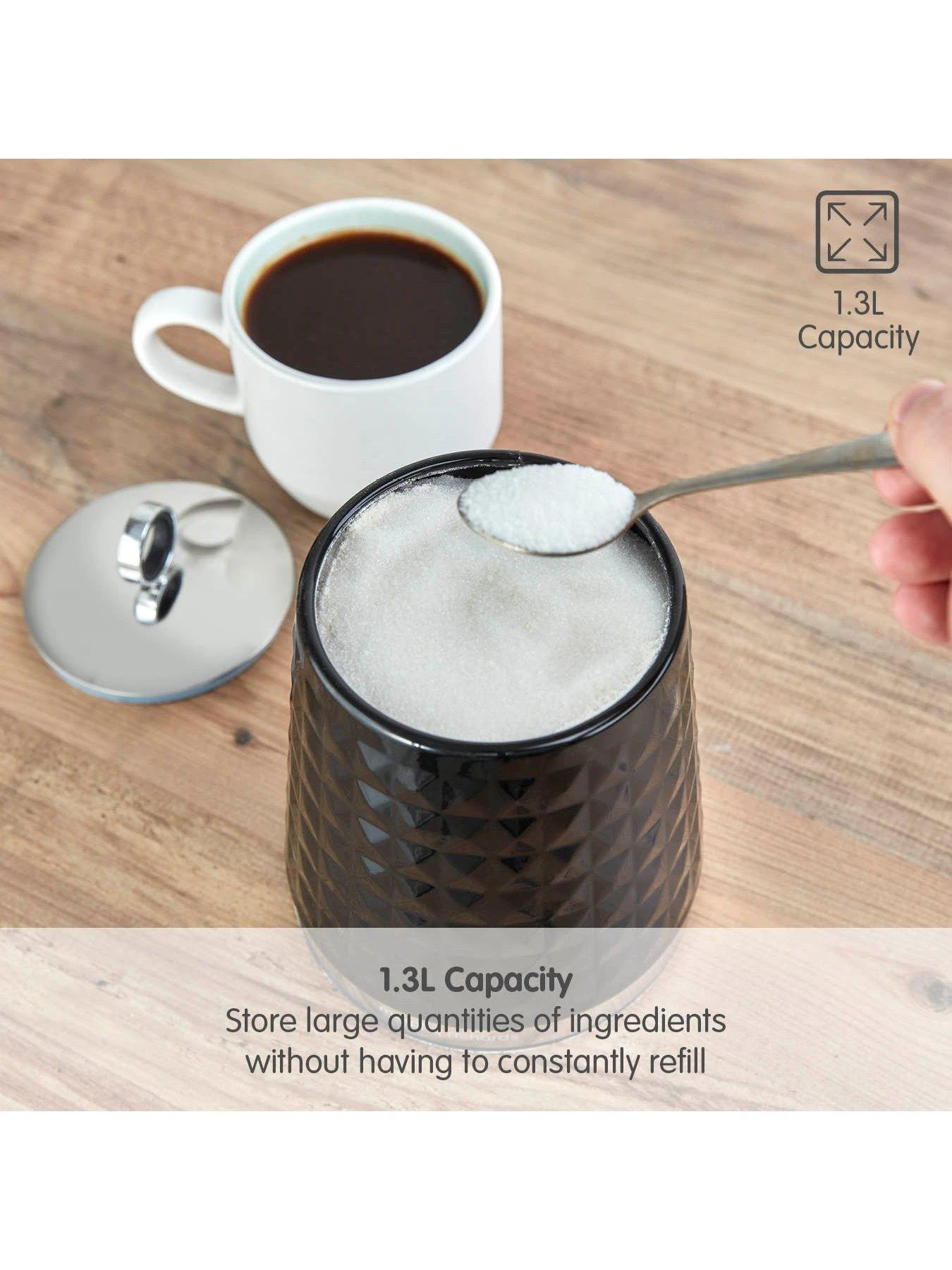 Morphy Richards Dimensions Set Of Three Storage Canisters – Black 6 Morphy Richards Dimensions Set Of Three Storage Canisters – Black - Image 4