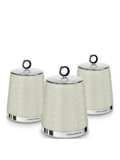 Morphy Richards Dimensions Set Of Three Storage Canisters – Ivory Cream