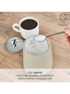 Morphy Richards Dimensions Set Of Three Storage Canisters – Ivory Cream -Oleu Furniture Shop NT9V6 SQ4 0000000067 CREAM SLd2