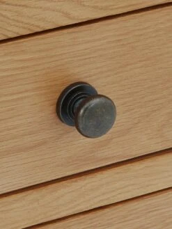 Julian Bowen Marlborough Ready Assembled 3 Drawer Solid Oak/Oak Veneer Bedside Cabinet -Oleu Furniture Shop NVPYL SQ4 0000000006 OAK SLd