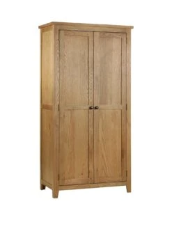 Julian Bowen Marlborough 2 Door Solid Oak/Oak Veneer Wardrobe