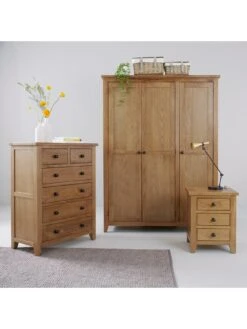 Julian Bowen Marlborough 3 Door Wardrobe With Fitted Interior -Oleu Furniture Shop NVPYP SQ2 0000000006 OAK RSr