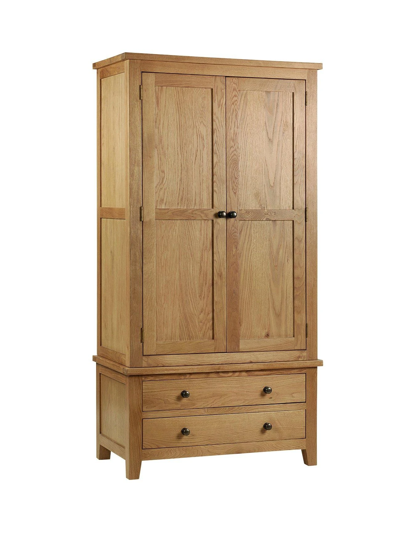 Julian Bowen Marlborough 2 Door, 2 Drawer Solid Oak/Oak Veneer Combination Wardrobe 3 Julian Bowen Marlborough 2 Door, 2 Drawer Solid Oak/Oak Veneer Combination Wardrobe