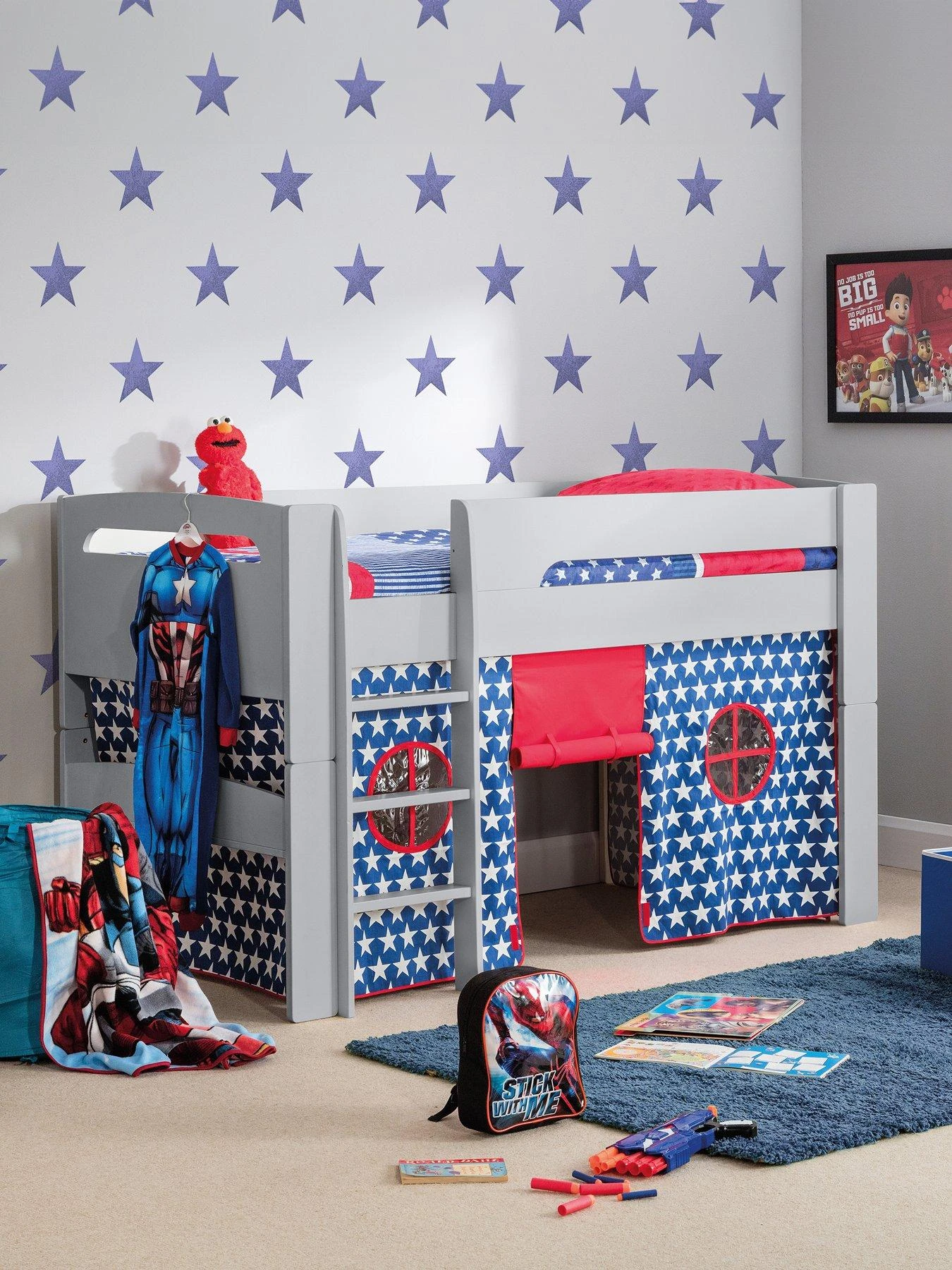 Julian Bowen Nova Midsleeper Bed With Blue Star Tent 3 Julian Bowen Nova Midsleeper Bed With Blue Star Tent