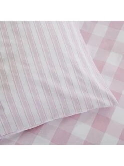 Bianca Fine Linens Check And Stripe Cotton Duvet Cover Set - Pink 10 Bianca Fine Linens Check And Stripe Cotton Duvet Cover Set - Pink -Oleu Furniture Shop PAAET SQ4 0000000063 PINK SLd1