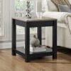 Dorel Home Carver Side Table -Oleu Furniture Shop PDXWT SQ1 0000000540 BLACK OAK RSr