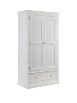 Julian Bowen Clermont 2 Door, 1 Drawer Wardrobe - White -Oleu Furniture Shop PFV3Q SQ3 0000000013 WHITE SLa