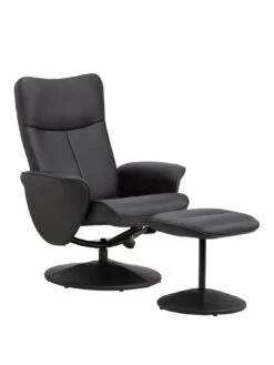 Julian Bowen Lugano Faux Leather Recliner Chair And Stool -Oleu Furniture Shop PFV6H SQ3 0000000004 BLACK SLa