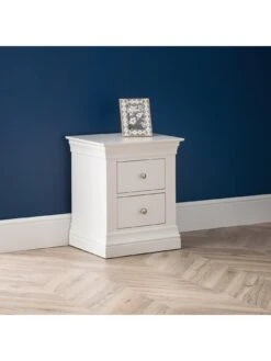 Julian Bowen Clermont Ready Assembled 2 Drawer Bedside Chest -Oleu Furniture Shop PFVDX SQ2 0000000013 WHITE RSr