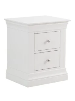 Julian Bowen Clermont Ready Assembled 2 Drawer Bedside Chest -Oleu Furniture Shop PFVDX SQ3 0000000013 WHITE SLa
