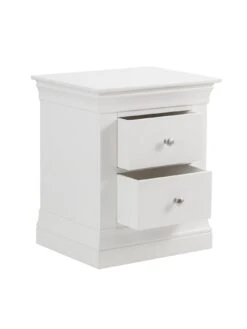 Julian Bowen Clermont Ready Assembled 2 Drawer Bedside Chest -Oleu Furniture Shop PFVDX SQ4 0000000013 WHITE SLd