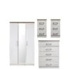 SWIFT Regent Part Assembled 4 Piece Package - 3 Door Mirrored Wardrobe, 5 Drawer Chest And 2 Bedside Chests - FSC® Certified