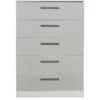 SWIFT Montreal Gloss Ready Assembled 5 Drawer Chest - FSC® Certified 2 SWIFT Montreal Gloss Ready Assembled 5 Drawer Chest - FSC® Certified -Oleu Furniture Shop PG6CA SQ1 0000009231 WHITE GREY GLOSS SLf