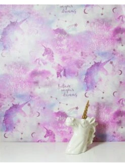 ARTHOUSE Glitter Galaxy Unicorn Wallpaper -Oleu Furniture Shop PG6HC SQ3 0000000063 PINK SLd1