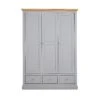 Very Home Hanna 3 Door, 3 Drawer Wardrobe -Oleu Furniture Shop PG9YP SQ1 0000002974 GREY OAK TOPS SLf