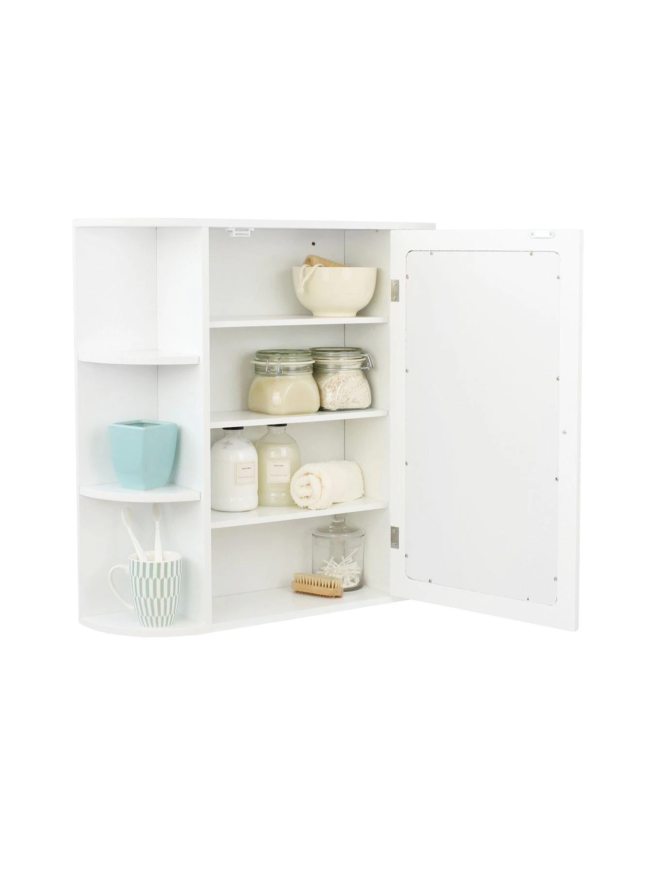 Lloyd Pascal Devonshire Mirrored Bathroom Wall Cabinet - White 6 Lloyd Pascal Devonshire Mirrored Bathroom Wall Cabinet - White - Image 4