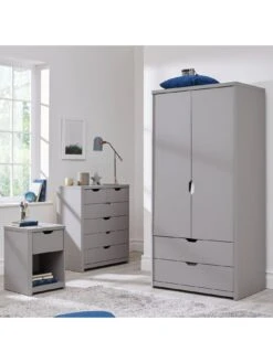 Very Home Aspen 3 Door, 2 Drawer Wardrobe - Grey Oak Effect -Oleu Furniture Shop PGNND SQ6 0000006131 GREY OAK SLd2