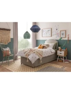 Silentnight Kids Maxi Store Fabric Divan Bed Set, Sprung Mattress And Headboard -Oleu Furniture Shop PGREN SQ4 0000000406 SANDSTONE SLd1