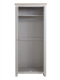 Very Home Atlanta 3 Piece Package - 2 Door Wardrobe, 4 Drawer Chest And 2 Drawer Bedside Chest - Grey/Oak -Oleu Furniture Shop PH6J4 SQ4 0000013391 LIGHT GREY OAK SLd