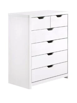 Very Home Aspen 4 + 2 Drawer Chest - White Oak Effect -Oleu Furniture Shop PJ36M SQ3 0000013026 WHITE OAK SLa
