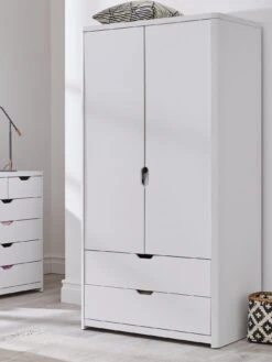 Very Home Aspen 2 Door, 2 Drawer Childrens Wardrobe - White Oak Effect