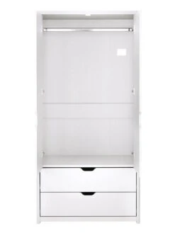 Very Home Aspen 2 Door, 2 Drawer Childrens Wardrobe - White Oak Effect -Oleu Furniture Shop PJ36N SQ4 0000013026 WHITE OAK SLd