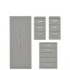 One Call Sanford High Gloss Ready Assembled 4 Piece Package - 2 Door Wardrobe, Chest Of 5 Drawers And 2 Bedside Chests 2 One Call Sanford High Gloss Ready Assembled 4 Piece Package - 2 Door Wardrobe, Chest Of 5 Drawers And 2 Bedside Chests -Oleu Furniture Shop PJ9CP SQ1 0000013154 DARK GREY GLOSS SLf