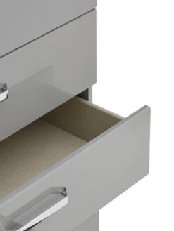 One Call Sanford High Gloss Ready Assembled 4 Piece Package - 2 Door Wardrobe, Chest Of 5 Drawers And 2 Bedside Chests -Oleu Furniture Shop PJ9CP SQ6 0000013154 DARK GREY GLOSS SLd2