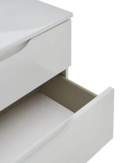 One Call Monaco Ready Assembled 3 Piece Gloss Package - 5 Drawer Chest And 2 Bedside Chests -Oleu Furniture Shop PJ9CR SQ6 0000000559 WHITE GLOSS SLd2