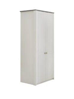 One Call Alderley Ready Assembled 4 Piece Package - 2 Door Wardrobe, Chest Of 5 Drawers And 2 Bedside Chests -Oleu Furniture Shop PLGC9 SQ3 0000000005 GREY SLa