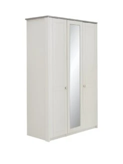 One Call Alderley Part Assembled 4 Piece Package - 3 Door Mirrored Wardrobe, Chest Of 5 Drawers And 2 Bedside Chests 10 One Call Alderley Part Assembled 4 Piece Package - 3 Door Mirrored Wardrobe, Chest Of 5 Drawers And 2 Bedside Chests -Oleu Furniture Shop PLGCA SQ3 0000000005 GREY SLa