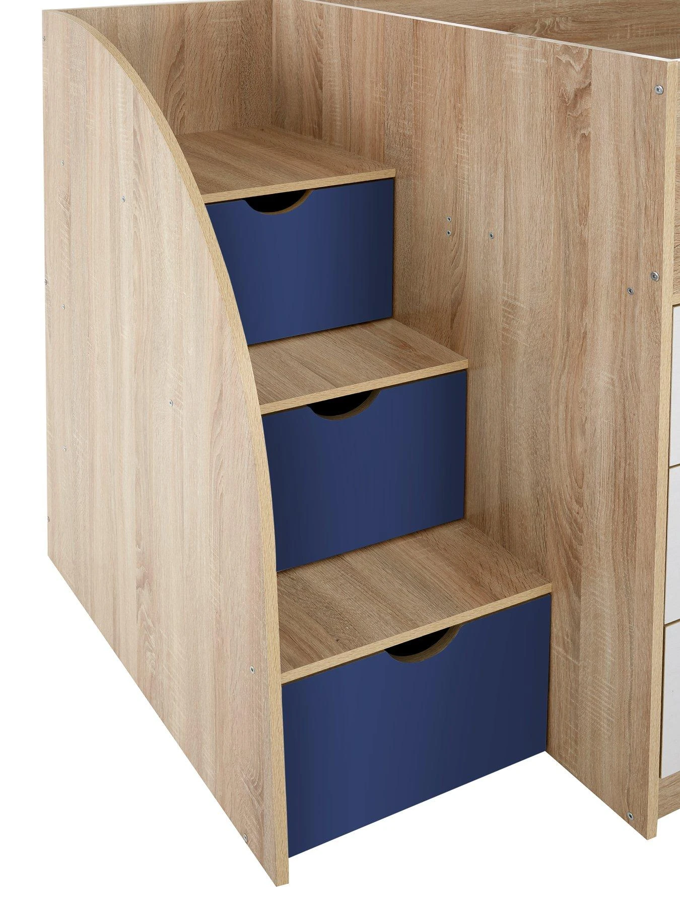 Very Home Mico Mid Sleeper Bed With Pull-Out Desk And Storage - Blue/Oak Effect 7 Very Home Mico Mid Sleeper Bed With Pull-Out Desk And Storage - Blue/Oak Effect - Image 5