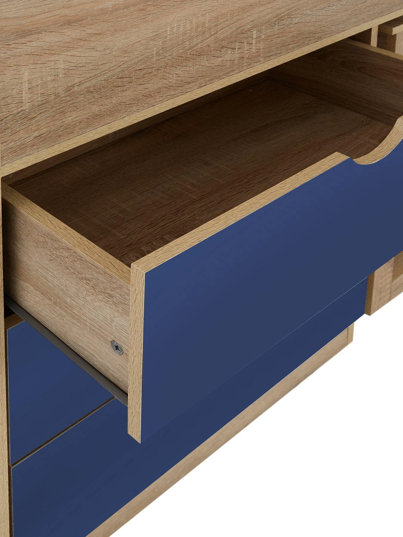 Very Home Mico Mid Sleeper Bed With Pull-Out Desk And Storage - Blue/Oak Effect 8 Very Home Mico Mid Sleeper Bed With Pull-Out Desk And Storage - Blue/Oak Effect - Image 6