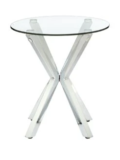 Very Home Chopstick Glass And Chrome Lamp Table -Oleu Furniture Shop PLLF9 SQ2 0000000139 CHROME RSr