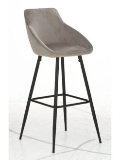 Very Home Dahlia Fabric Bar Stool - Grey/Black -Oleu Furniture Shop PLLJT SQ5 0000000222 GREY BLACK SLd1