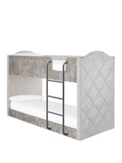 Very Home Mandarin Fabric Bunk Bed With Mattress Options (Buy And SAVE!) - Grey, Silver