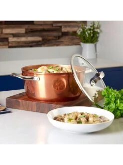 Tower 24cm Copper Forged Casserole Pan -Oleu Furniture Shop PVFRQ SQ4 0000001201 COPPER SLd2